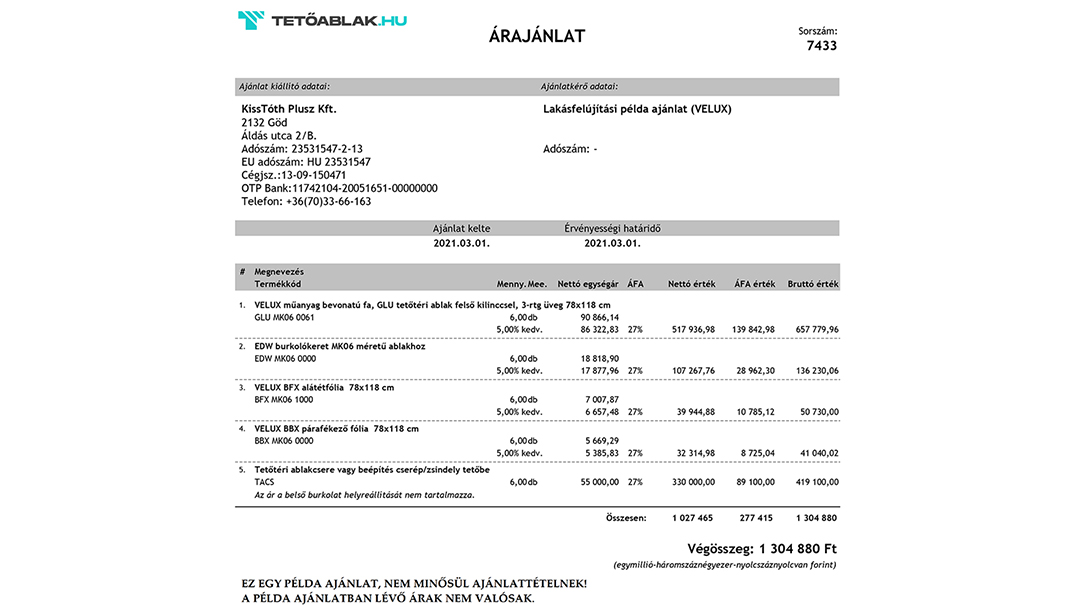 tetőablakcsere otthonfelújítási támogatással