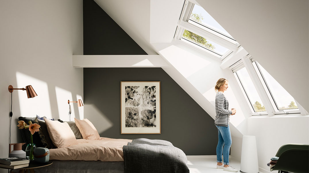 A VELUX manzárd tetőablak 4-es és 6-os tetőablakkombinációban építhető be.