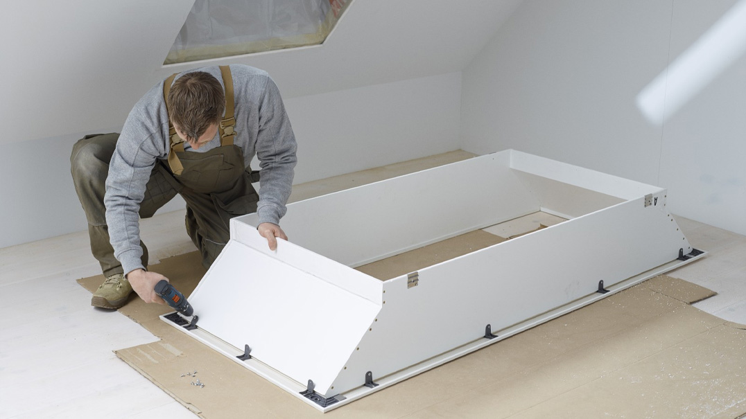 VELUX tetőablak belső káva kialakítása gyári belső burkolattal